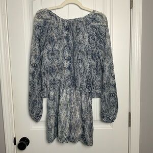 Anthropologie Blue Long Sleeve Romper
